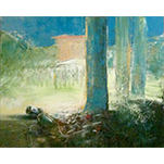 L'ISLE-SUR-LA-SORGUE - PARC GAUTIER - 100 cm x 81 cm - Acrylique sur toile de Michel BECKER